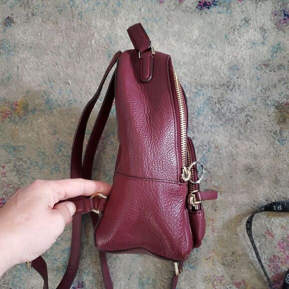 Kate Spade Burgundy Backpack Textured Leather Adjustable Straps main image 5